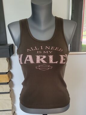 Harley-Davidson Tank Top Small Green Pink